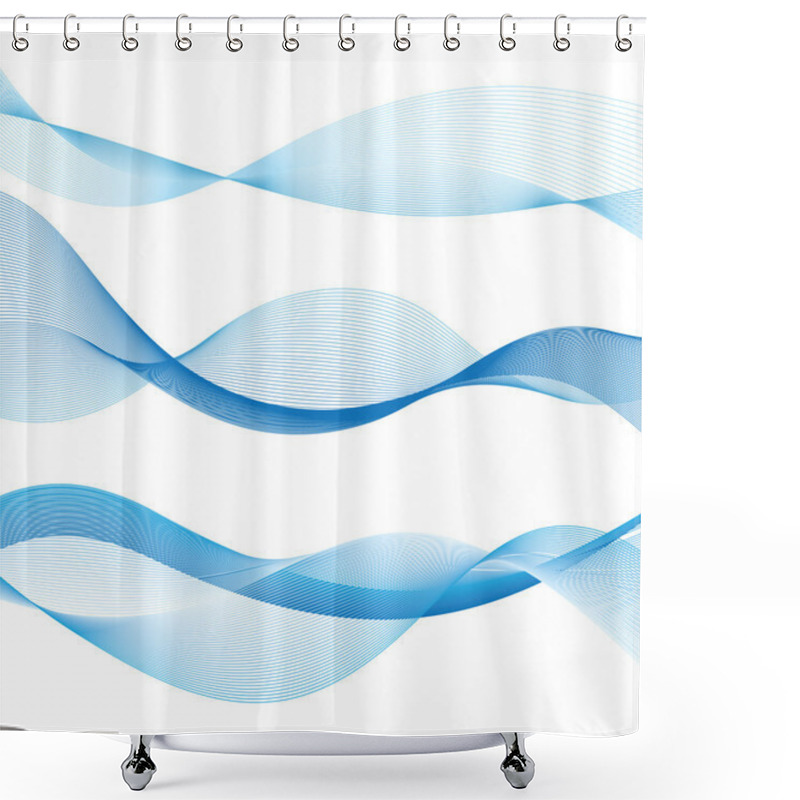 Personality  Wave Vector Graphics Shower Curtains