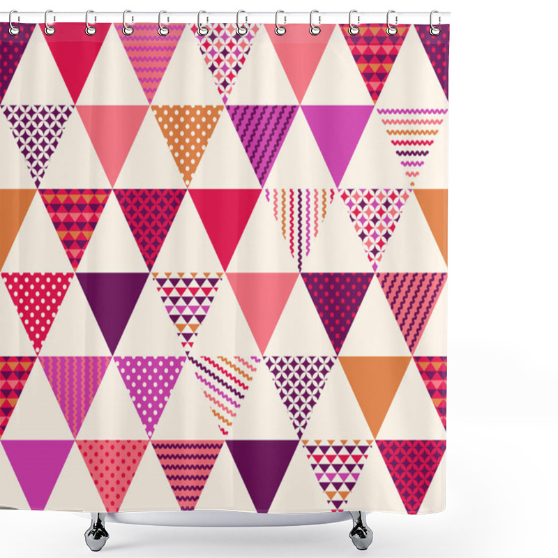 Personality  Geometric Triangles Pattern Shower Curtains