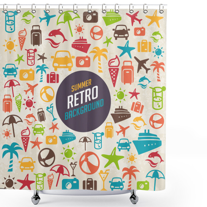 Personality  Summer Retro Background Shower Curtains