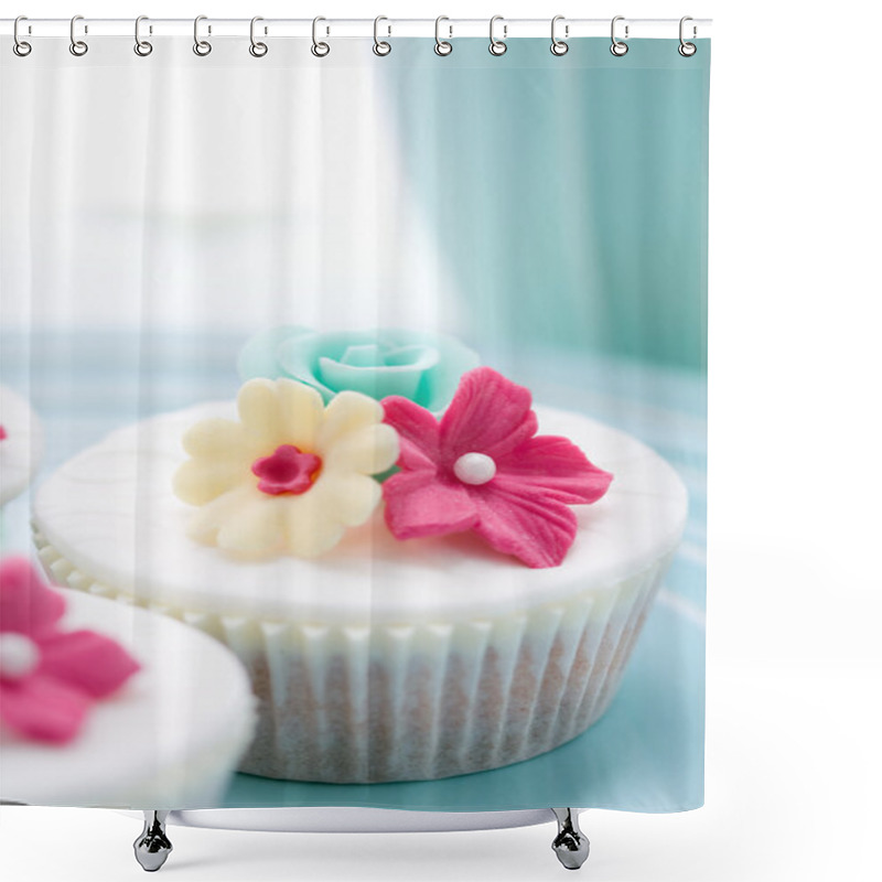 Personality  Cupcakes For A Baby Shower Shower Curtains