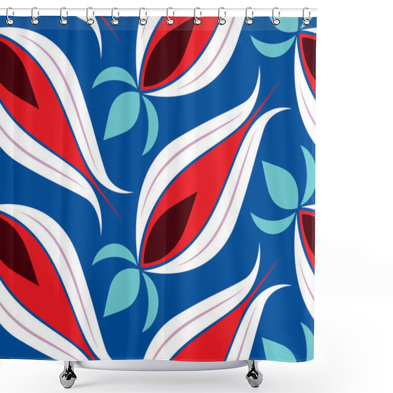 Personality  Ottoman Tulips Seamless Pattern Shower Curtains