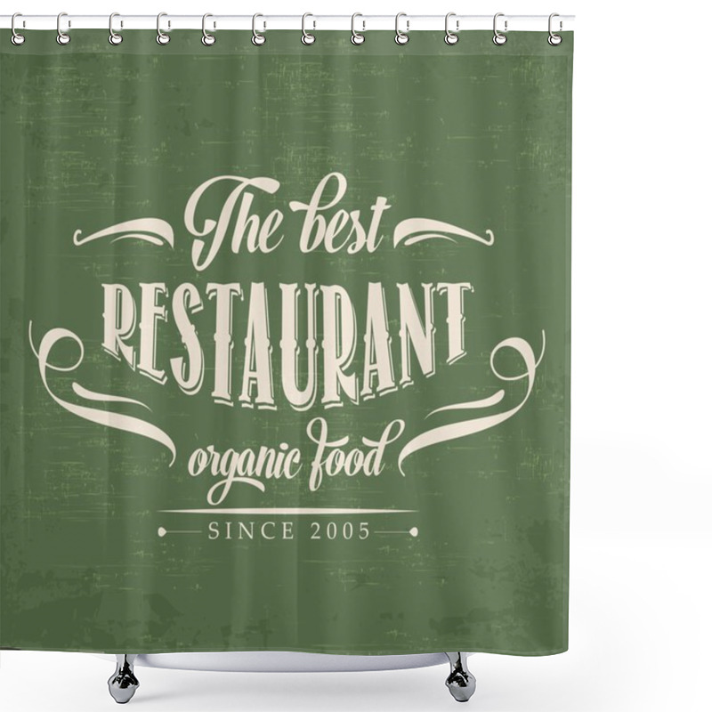 Personality  Retro Organic Food  Restaurant Poster Shower Curtains