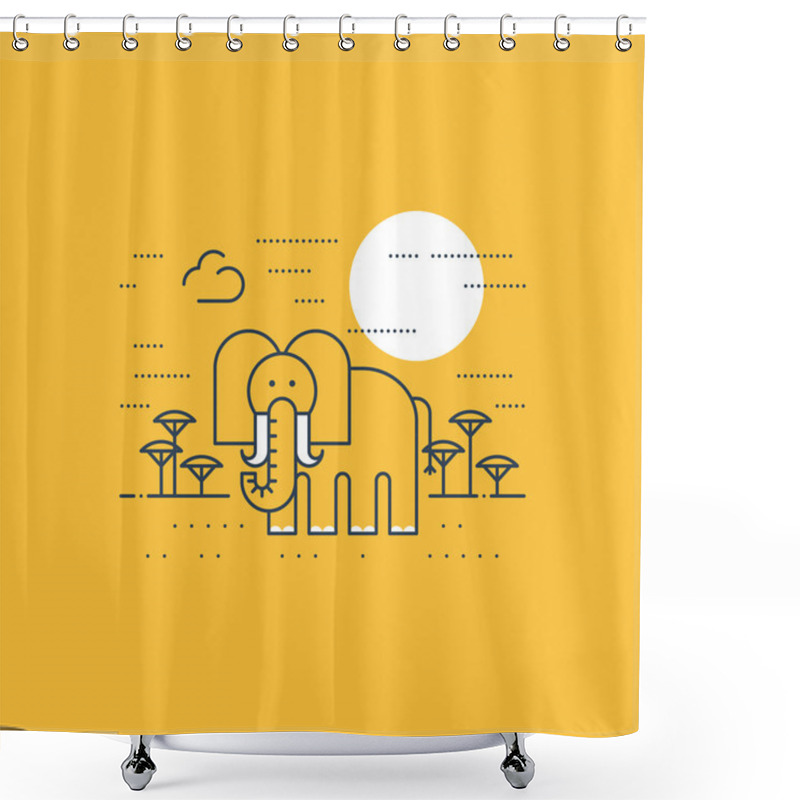 Personality  African Wildlife. An Elephant. Shower Curtains