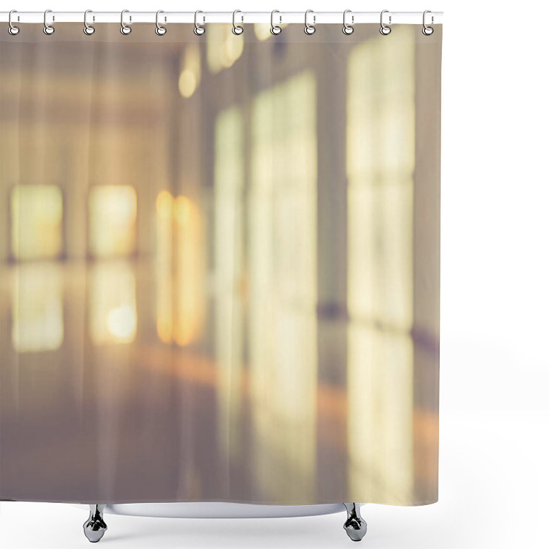 Personality  Image Of Blur Empty Room With Window And  Bokeh For Background Usage. Shower Curtains