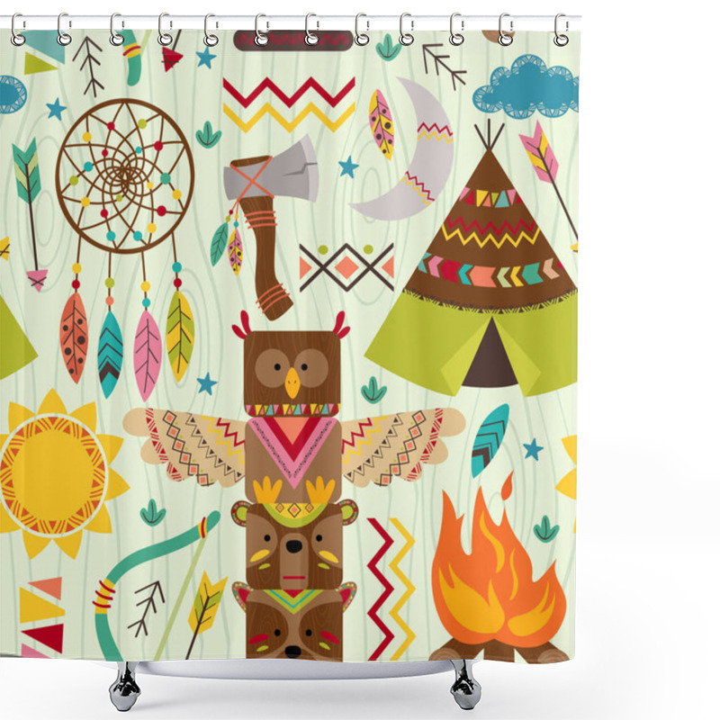 Personality  Seamless Pattern With Tribal Elements Shower Curtains