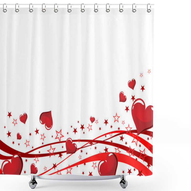 Personality  Hearts And Stars Shower Curtains