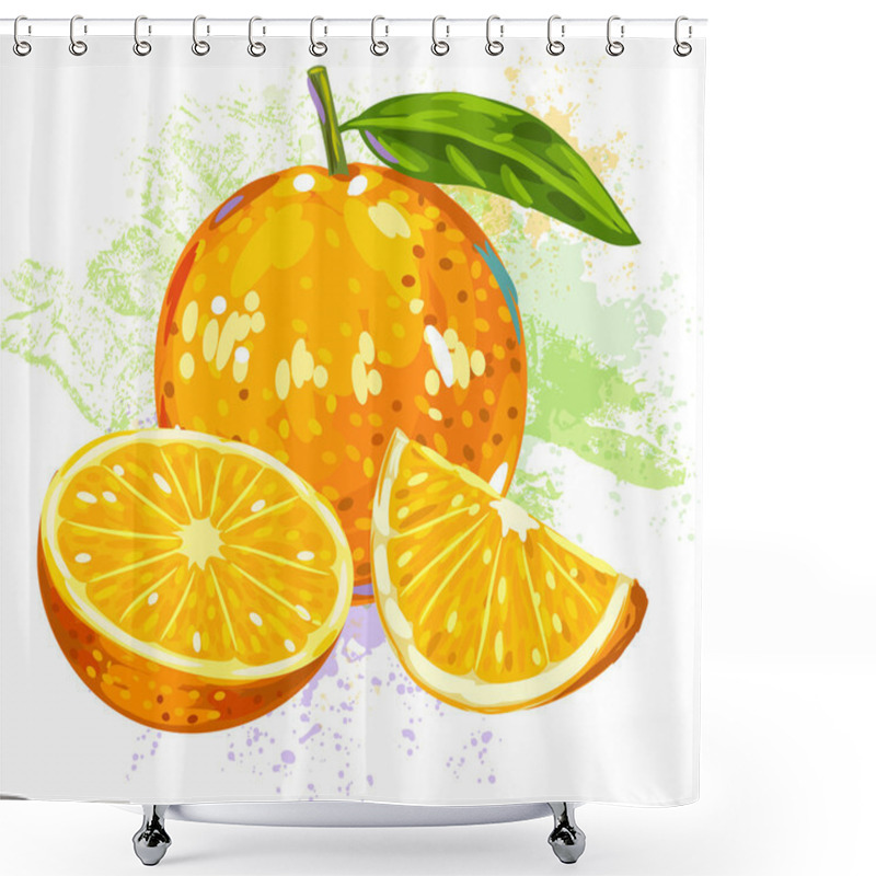 Personality  Orange On Background Of Grunge Spots Shower Curtains