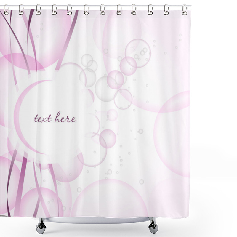 Personality  Abstract Pastel Floral Background With Bubbles And Lines Shower Curtains