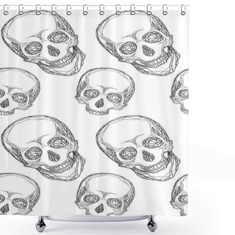 Personality  Hand-drawn Skulls For Your Shower Curtains