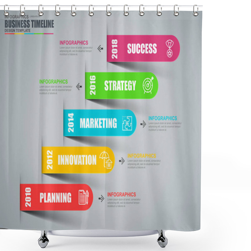 Personality  Timeline Infographic Data Visualization  Shower Curtains