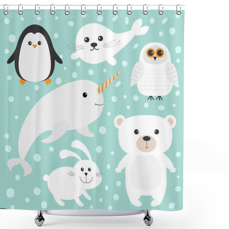 Personality  Arctic Polar Animals Set Shower Curtains