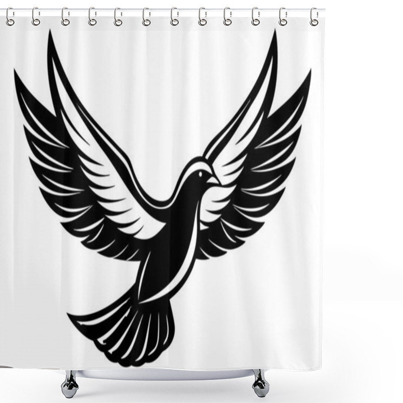 Personality  Stylized Flying Bird Illustration Highlighting Freedom And Grace Shower Curtains