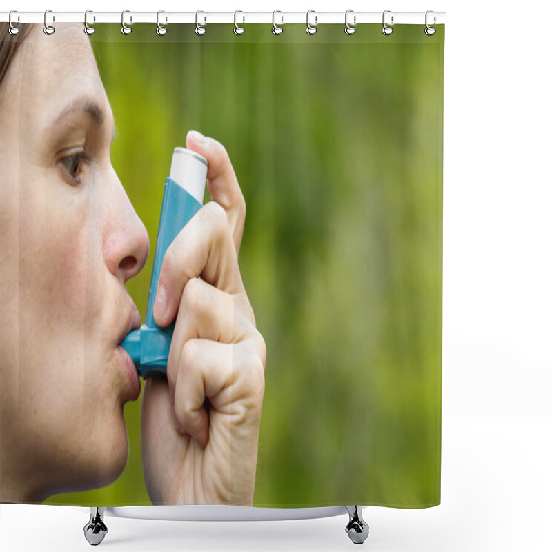 Personality  Asthma Patient Inhaling Medication Shower Curtains