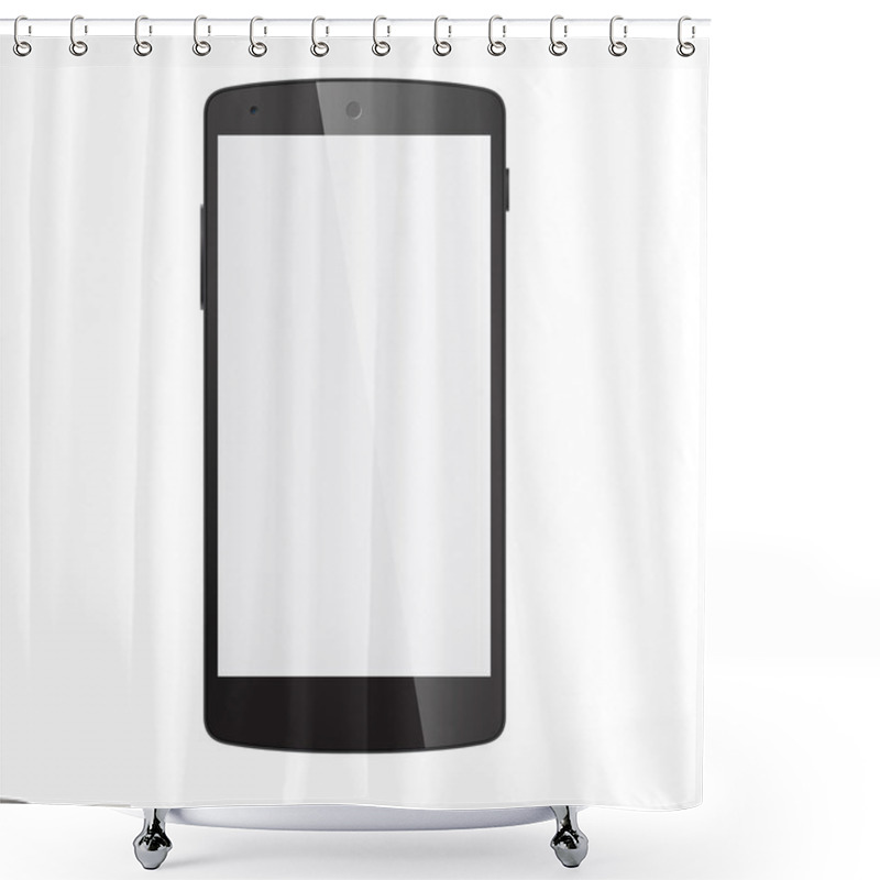 Personality  Black Business Mobile Phone Style Isolated On White Background Shower Curtains