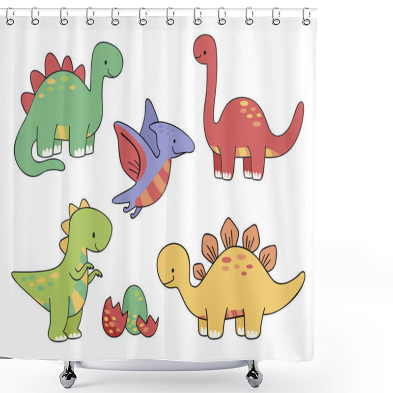 Personality  Variety Of Cute Dinosaur Set Shower Curtains