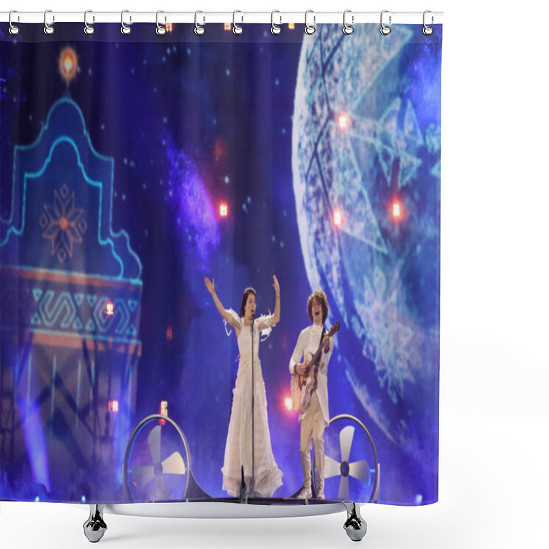 Personality  Naviband From Belarus  Eurovision 2017 Shower Curtains