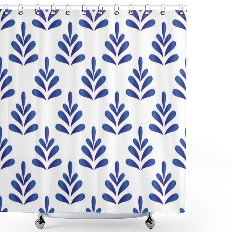 Personality  Ceramic Blue Pattern Vector Shower Curtains