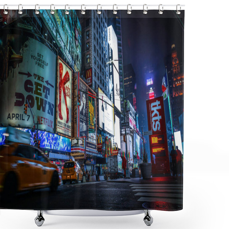 Personality  Night View Of The New York Times Square (TimesSquare) Shower Curtains