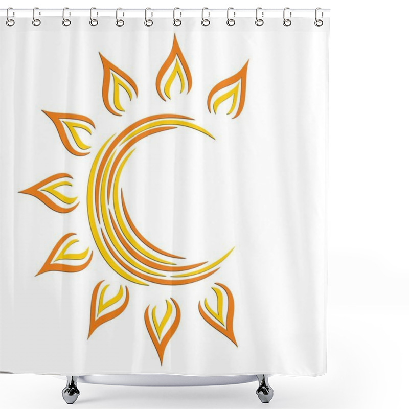 Personality  Logo Of Bright Sun. Shower Curtains