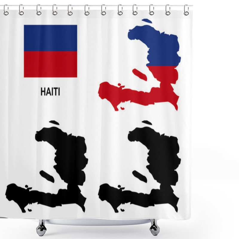 Personality  Haiti Map Vector, Haiti Flag Vector, Isolated Haiti Shower Curtains