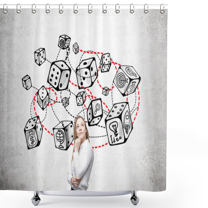 Personality  Dice Sketch Game Theory Shower Curtains