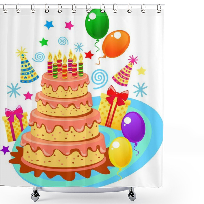 Personality  Greeting Card On His Birthday Shower Curtains