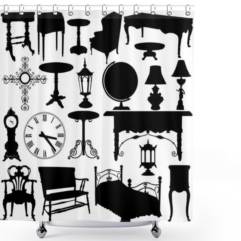 Personality  Antique Furniture Vector Shower Curtains