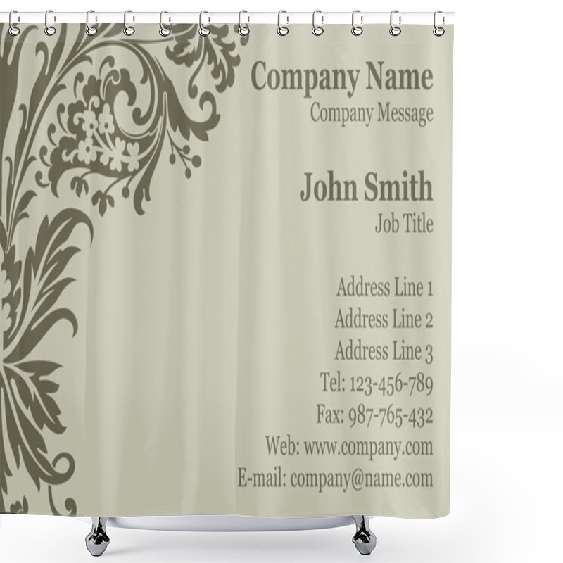 Personality  Vector Victorian Damask Business Card Shower Curtains