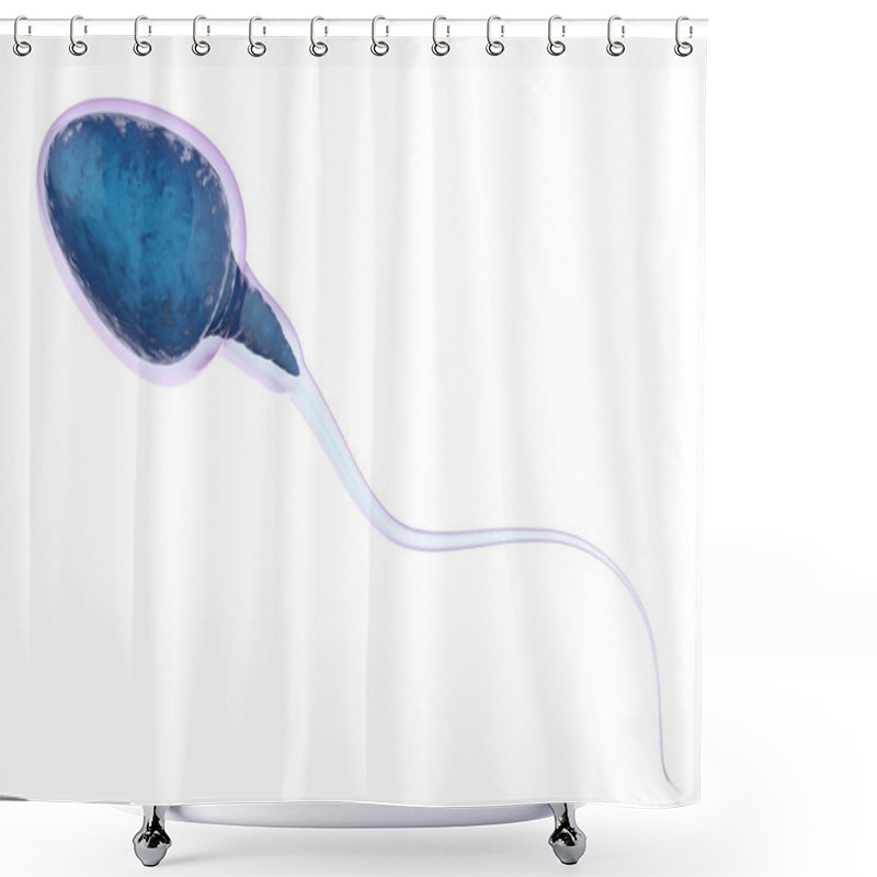 Personality  Blue Sperm Isolated On White Shower Curtains