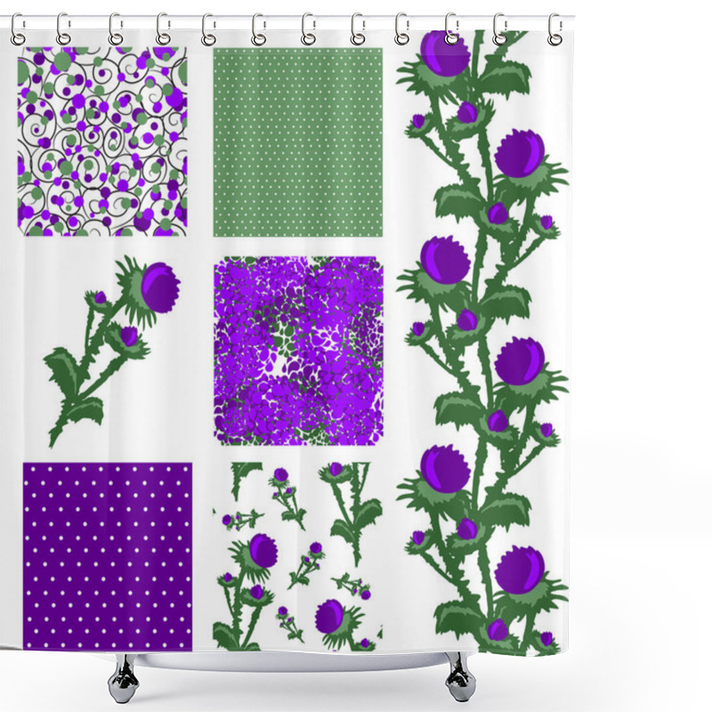 Personality  Seamless Patterns Set Shower Curtains