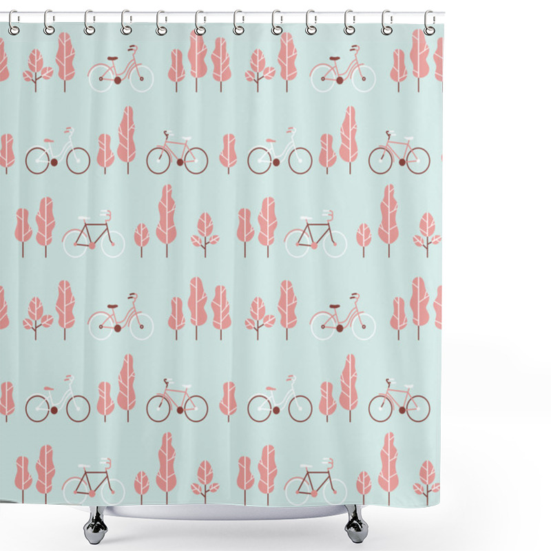 Personality  Seamless Bicycle Pattern. Shower Curtains