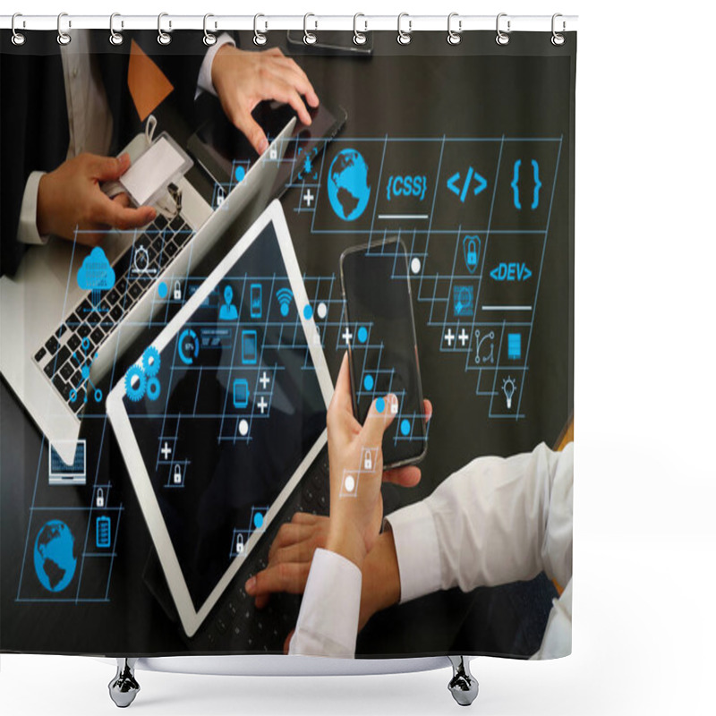 Personality  Coding Software Developer Work With AR New Design Dashboard Computer Icons Of Scrum Agile Development And Code Fork And Versioning With Responsive Cybersecurity.co Working Team Meeting Concept Shower Curtains