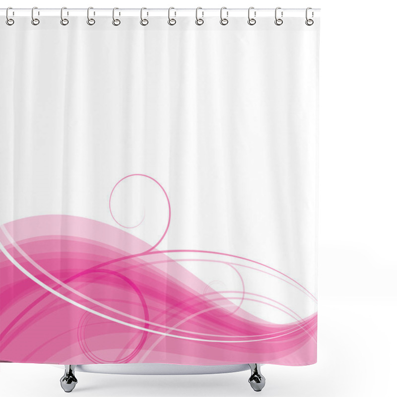 Personality  Pink Floral Wave Shower Curtains