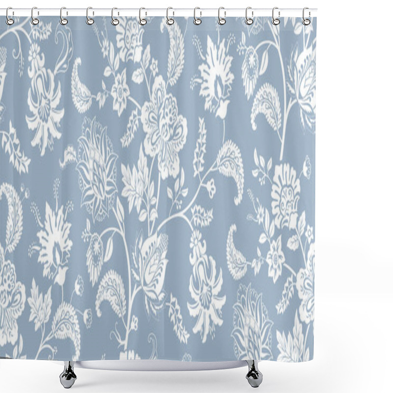 Personality  Vector Seamless Pattern With Decorative Climbing Flowers. Shower Curtains