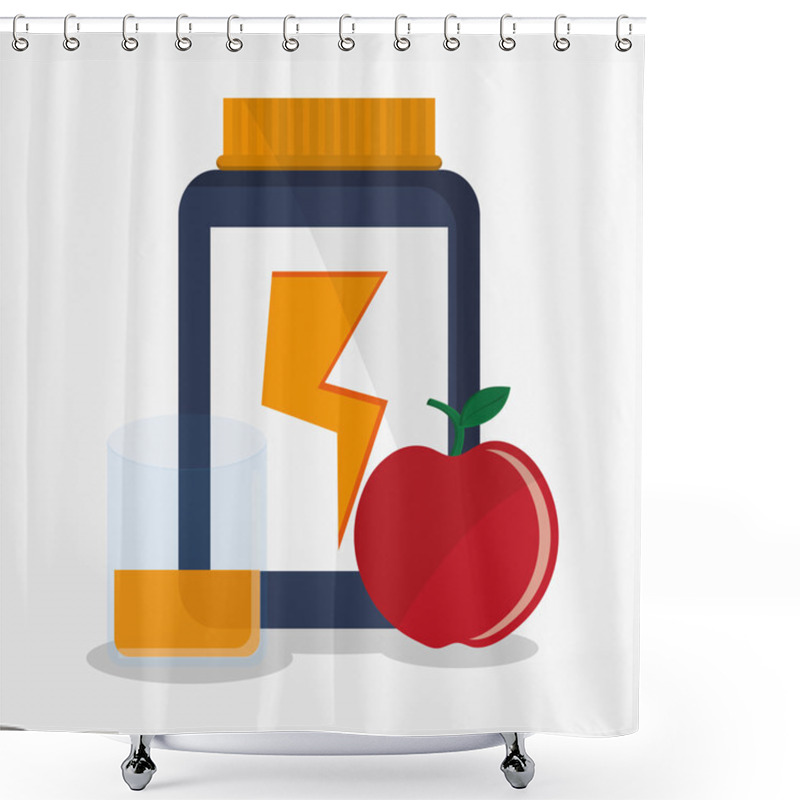 Personality  Protein Jar And Fitness Design Shower Curtains