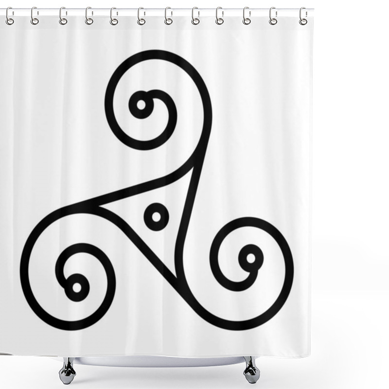 Personality  Triskelion Symbol Icon With A White Background Shower Curtains