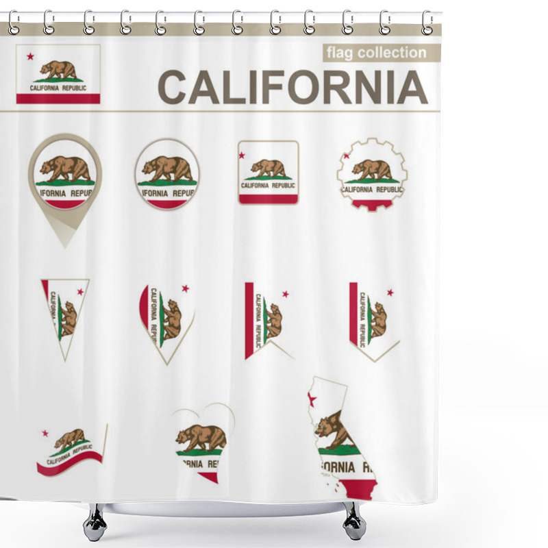 Personality  California Flag Collection Shower Curtains