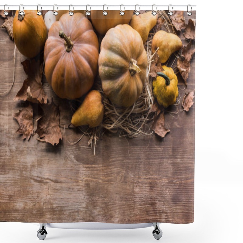 Personality  Autumn Harvest And Leaves  Shower Curtains