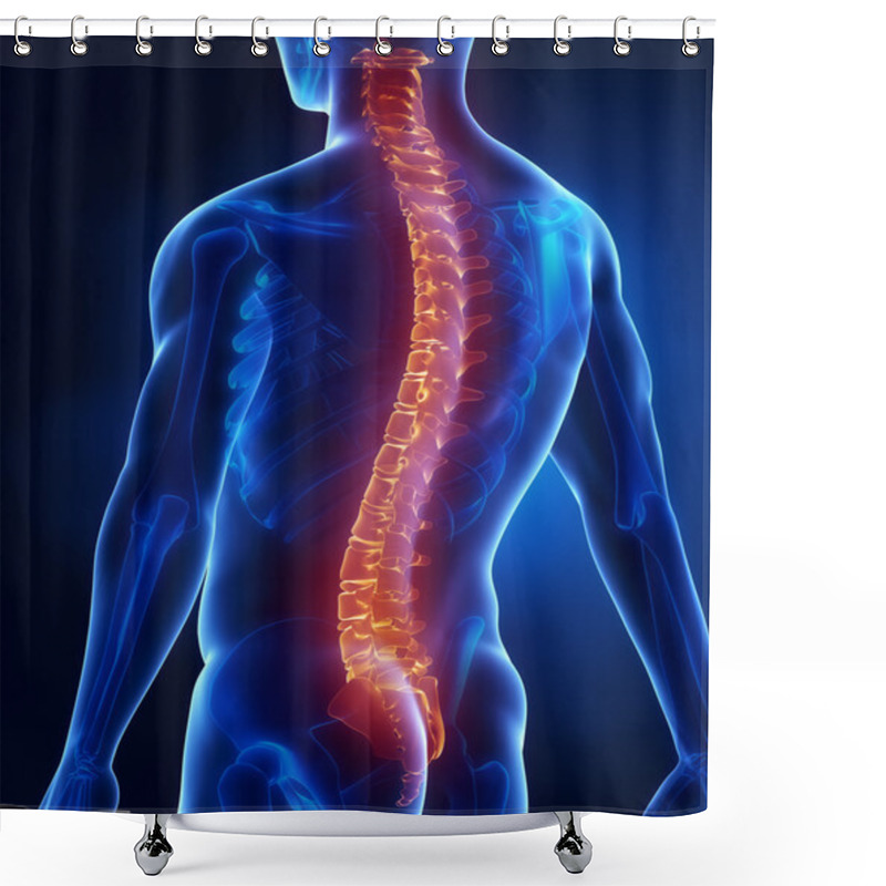 Personality  Man With Visible Spine Shower Curtains