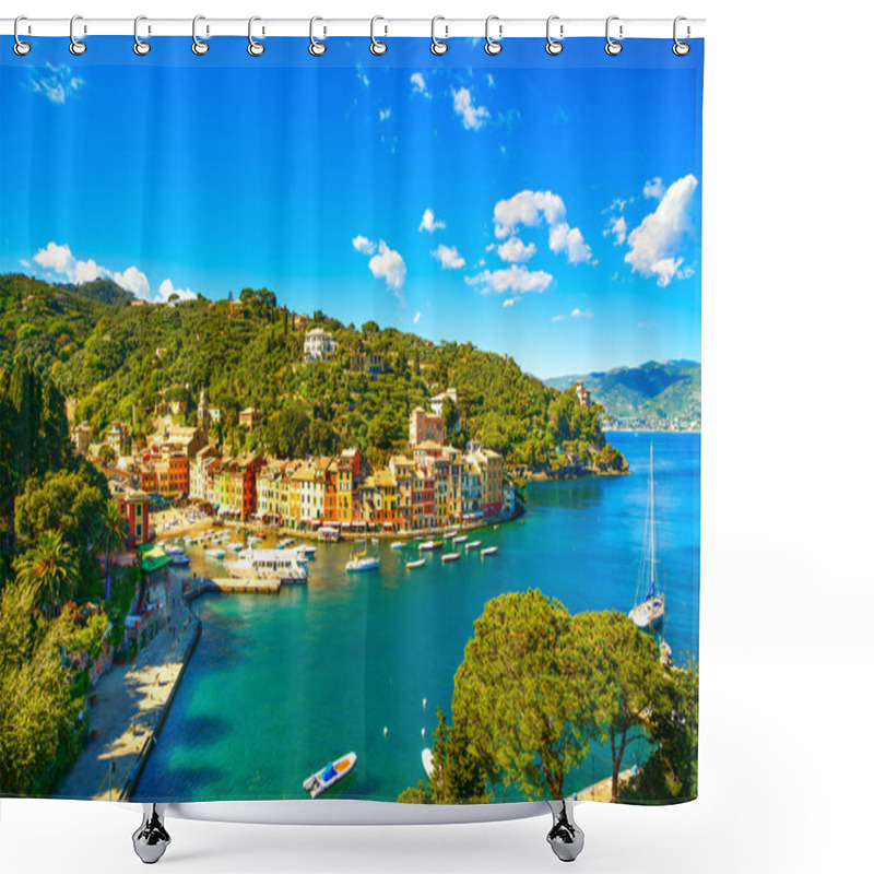 Personality  Portofino Luxury Village Landmark, Panoramic Aerial View. Liguri Shower Curtains