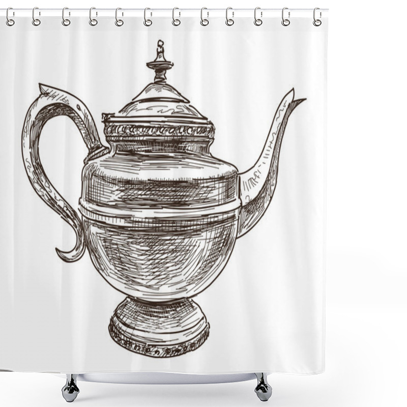 Personality  Antique Teapot Shower Curtains