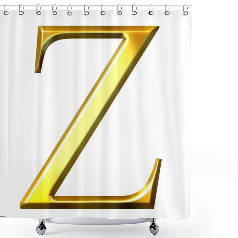 Personality  3D Golden Greek Letter Zeta Shower Curtains