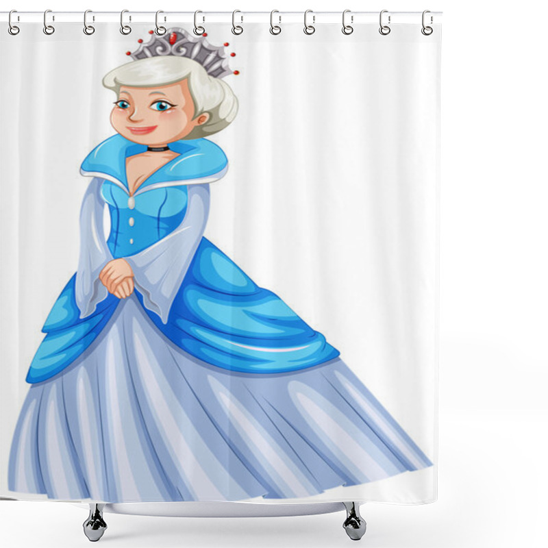 Personality  Queen In Blue Dress Shower Curtains