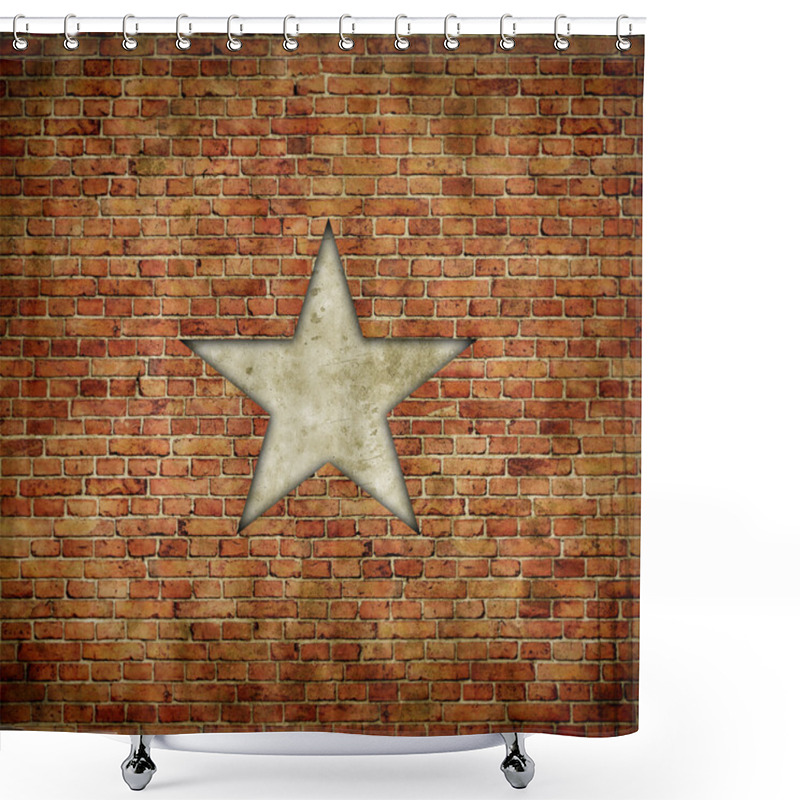 Personality  Star On Brick Shower Curtains