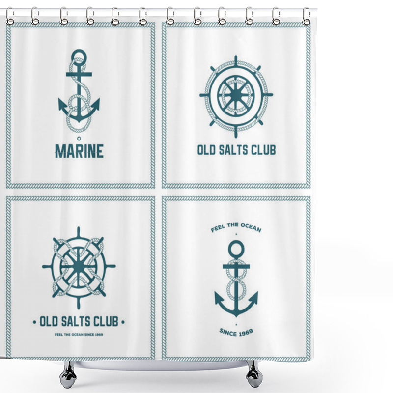 Personality  Anchors And Steering Wheels Shower Curtains