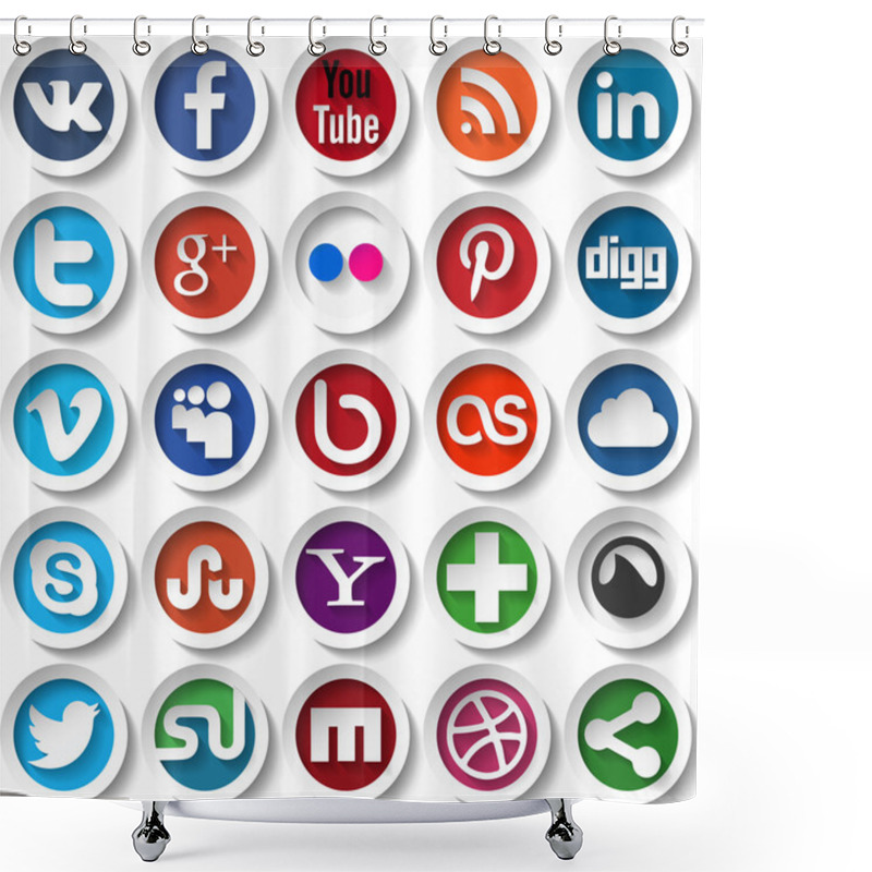 Personality  Social Media Icons Shower Curtains