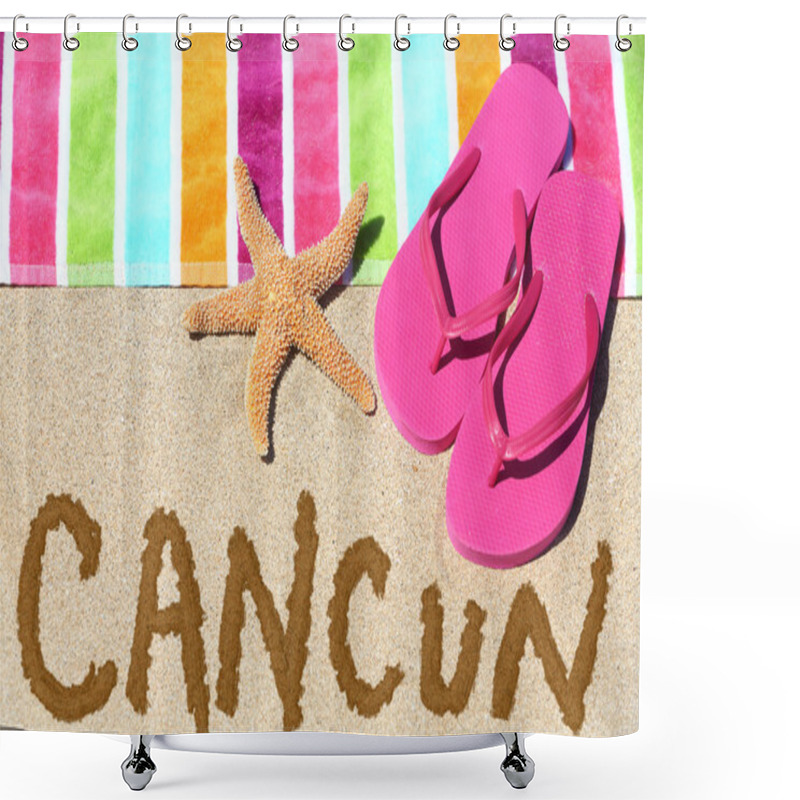 Personality  Cancun, Mexico Beach Travel Background Shower Curtains