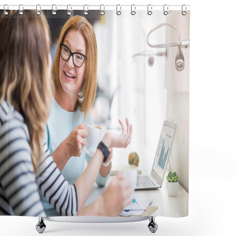 Personality  Positive Colleagues Drinking Coffee Shower Curtains