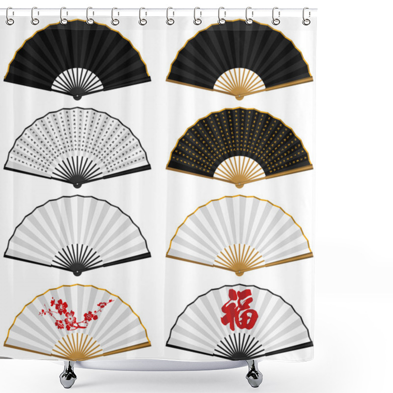 Personality  Folding Fan Shower Curtains