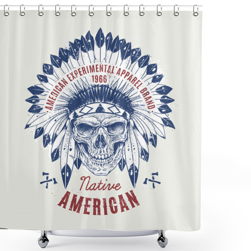 Personality  Dotwork Skull Art Shower Curtains